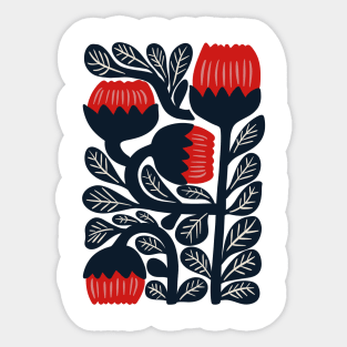 Mid-Century Style Floral Design Sticker